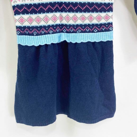 HEALTHTEX Blue Fair Isle Heart Toddler Sweater Dress - Picture 5 of 7